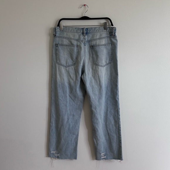 We The Free People 28 Jeans Rolling On The River Straight Leg Exposed Button Fly - Picture 7 of 7